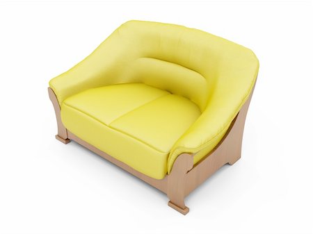 simsearch:400-04617249,k - isolated yellow sofa over white background Stock Photo - Budget Royalty-Free & Subscription, Code: 400-05141785
