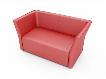 simsearch:400-04617249,k - isolated red sofa over white background Stock Photo - Budget Royalty-Free & Subscription, Code: 400-05141797