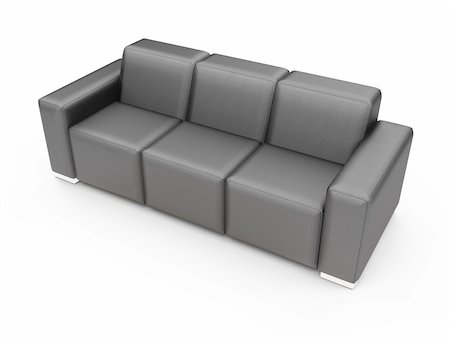simsearch:400-04617249,k - isolated black sofa over white background Stock Photo - Budget Royalty-Free & Subscription, Code: 400-05141793