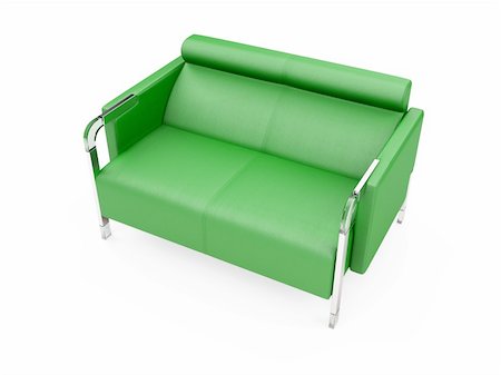 simsearch:400-04617249,k - isolated green sofa over white background Stock Photo - Budget Royalty-Free & Subscription, Code: 400-05141805