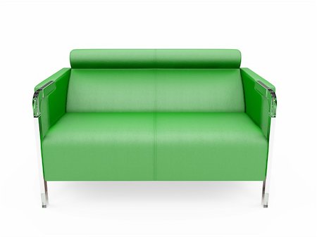 simsearch:400-04617249,k - isolated green sofa over white background Stock Photo - Budget Royalty-Free & Subscription, Code: 400-05141806