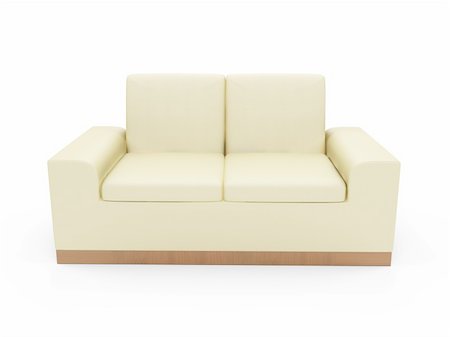 simsearch:400-06102809,k - isolated beige sofa over white background Stock Photo - Budget Royalty-Free & Subscription, Code: 400-05141810