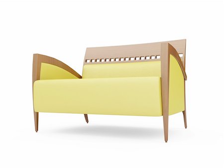 simsearch:400-04617249,k - isolated yellow sofa over white background Stock Photo - Budget Royalty-Free & Subscription, Code: 400-05141811