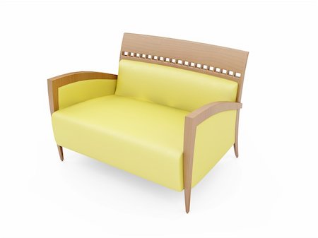 simsearch:400-05262182,k - isolated yellow sofa over white background Stock Photo - Budget Royalty-Free & Subscription, Code: 400-05141812