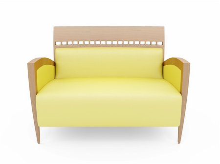 simsearch:400-06102809,k - isolated yellow sofa over white background Stock Photo - Budget Royalty-Free & Subscription, Code: 400-05141813