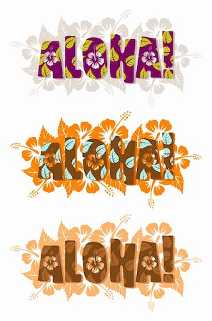 simsearch:400-04347146,k - Vector illustration of aloha word, hand drawn text Fotografie stock - Microstock e Abbonamento, Codice: 400-05141847