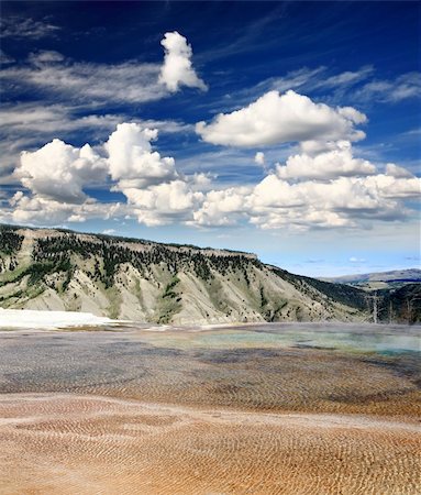 river usa scenic spring - The Mammoth Hot Spring area in Yellowstone National Park in Wyoming Stock Photo - Budget Royalty-Free & Subscription, Code: 400-05141867