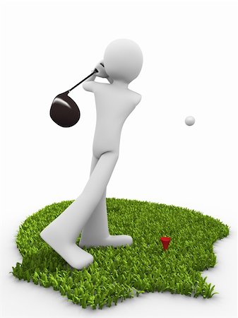 eldorado3d (artist) - Tee stroke, starting golf match Photographie de stock - Aubaine LD & Abonnement, Code: 400-05142088