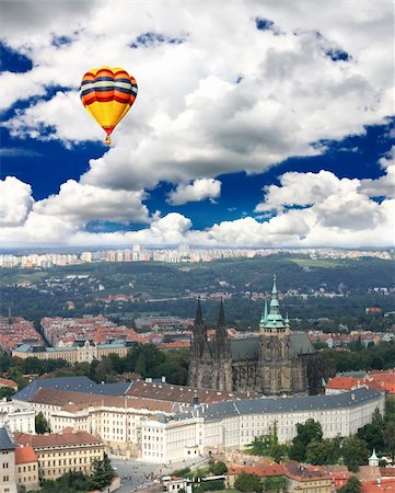 Aerial view of magnificent Prague Castle in Prague City Photographie de stock - Aubaine LD & Abonnement, Code: 400-05142226