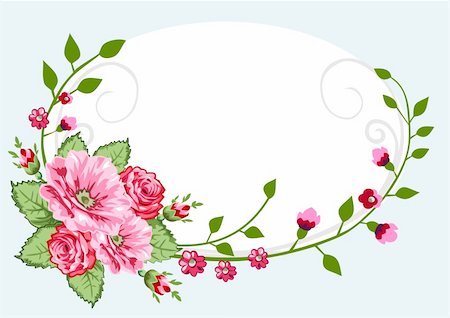 retro valentines frame - Frame in the Victorian style with roses. Stock Photo - Budget Royalty-Free & Subscription, Code: 400-05142312