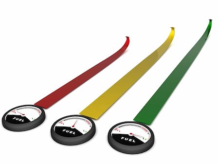 simsearch:400-04935883,k - three dimensional view of rendered fuel meters with colorful strips Photographie de stock - Aubaine LD & Abonnement, Code: 400-05142485
