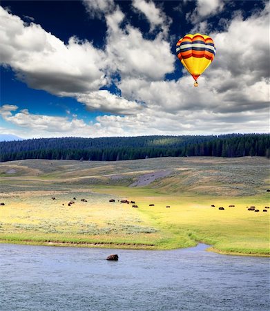 simsearch:400-05142673,k - The scenery along the Yellowstone River in Yellowstone National Park Stockbilder - Microstock & Abonnement, Bildnummer: 400-05142670