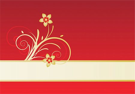 simsearch:400-04790291,k - red gold text bar with floral design Photographie de stock - Aubaine LD & Abonnement, Code: 400-05142826