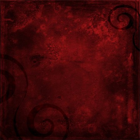 Deep red shabby grunge scrapbook paper background with black swirls Stockbilder - Microstock & Abonnement, Bildnummer: 400-05142886