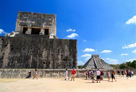 simsearch:400-05142606,k - Feb 19, 2009 in Chichen Itza  Mexico: Tourists visiting the this top attraction in Mexico Stock Photo - Budget Royalty-Free & Subscription, Code: 400-05142946