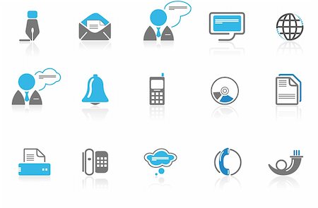 Communication icons blue Stock Photo - Budget Royalty-Free & Subscription, Code: 400-05143005