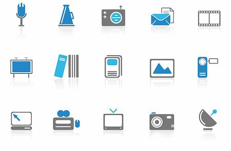 Media and Publishing icons  blue Stock Photo - Budget Royalty-Free & Subscription, Code: 400-05143001