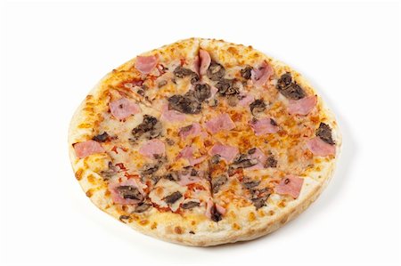 simsearch:841-06446938,k - A couple of delicious pizzas, with raw tomatoes, green peppers and mushrooms Stock Photo - Budget Royalty-Free & Subscription, Code: 400-05143085