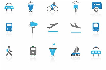 simsearch:400-04220640,k - Transportation and Vehicle icons blue Foto de stock - Royalty-Free Super Valor e Assinatura, Número: 400-05143138