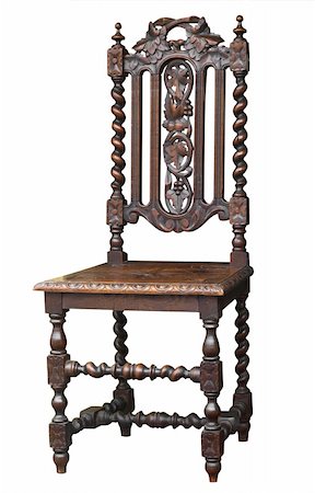 simsearch:700-02833229,k - Ornate Antique Chair isolated with clipping path. Foto de stock - Royalty-Free Super Valor e Assinatura, Número: 400-05143251