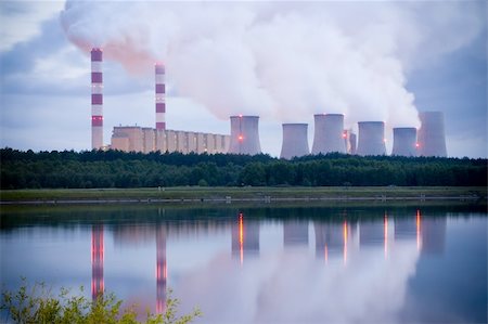 power station in Belchatow Poland - evening Stock Photo - Budget Royalty-Free & Subscription, Code: 400-05143461