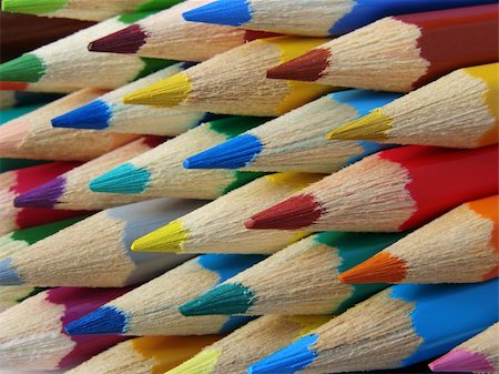 simsearch:400-04362378,k - Color pencils set fragment closeup Stock Photo - Budget Royalty-Free & Subscription, Code: 400-05143762