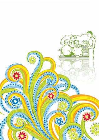 family abstract - Family picnic in abstract collage. Vector illustration. Isolated groups and layers. Global colors. Stock Photo - Budget Royalty-Free & Subscription, Code: 400-05143770