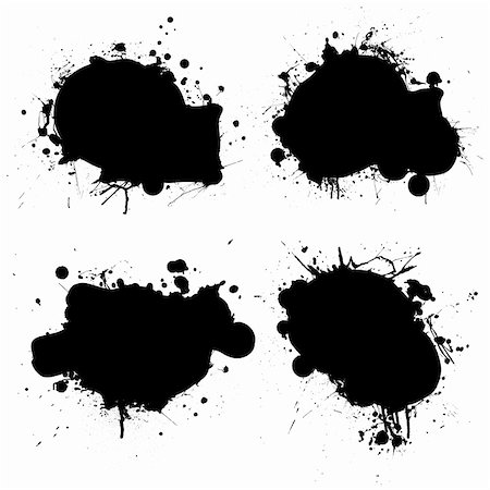 black and white ink splat icon with room to add your own text Photographie de stock - Aubaine LD & Abonnement, Code: 400-05143783