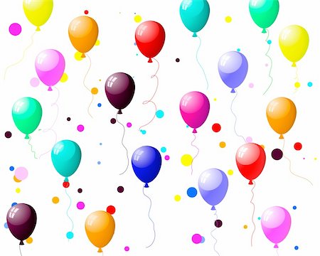simsearch:400-05174564,k - Beautiful colour balloon in the air. Vector illustration. Fotografie stock - Microstock e Abbonamento, Codice: 400-05154075