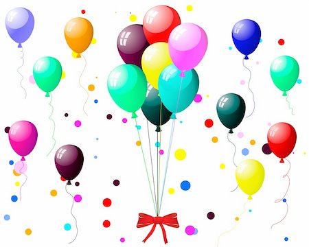 simsearch:400-03990582,k - Beautiful colour balloon in the air. Vector illustration. Fotografie stock - Microstock e Abbonamento, Codice: 400-05154076