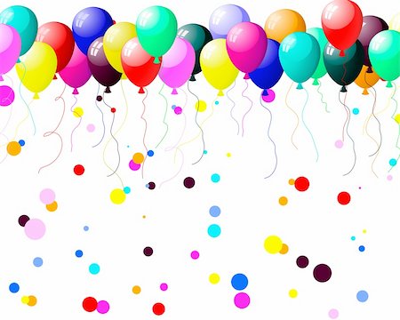 Beautiful colour balloon in the air. Vector illustration. Stock Photo - Budget Royalty-Free & Subscription, Code: 400-05154077