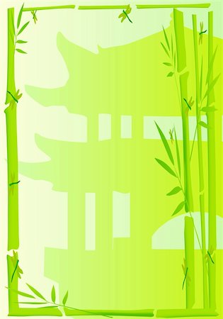 Frames with colored bamboo over stylised baskground Stock Photo - Budget Royalty-Free & Subscription, Code: 400-05154134