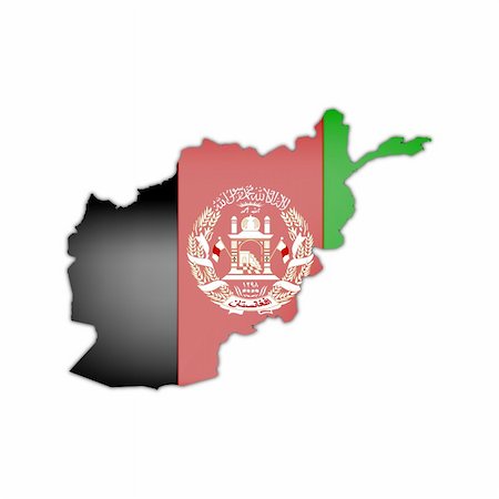 map and flag of afghanistan with black shadow on white background Stock Photo - Budget Royalty-Free & Subscription, Code: 400-05154439