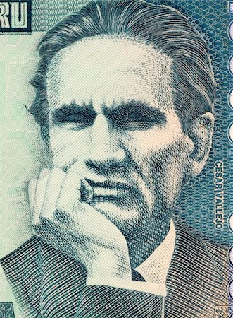 simsearch:400-05224752,k - Cesar Vallejo on 10000 Indis 1988 Banknote from Peru. Famous Peruvian poet. Stock Photo - Budget Royalty-Free & Subscription, Code: 400-05154466