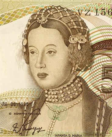 simsearch:400-05224752,k - Dona Maria on 50 Escudos 1980 Banknote from Portugal. Queen of Portugal and the Algarves during 1777-1816. Stock Photo - Budget Royalty-Free & Subscription, Code: 400-05154478