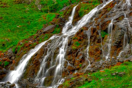 beautiful cascade in the morning light,  HDR. Long exposure time gives an "out of time" feeling. Stock Photo - Budget Royalty-Free & Subscription, Code: 400-05154866