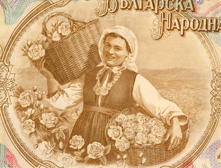 simsearch:400-05384689,k - Woman Harvesting Roses on 50 Lev 1951 Banknote from Bulgaria Stock Photo - Budget Royalty-Free & Subscription, Code: 400-05155119