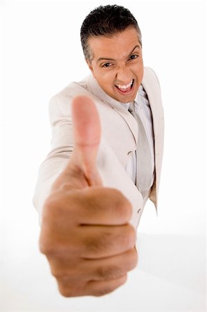 simsearch:400-04171780,k - Businessperson with thumb up isolated on white background Stock Photo - Budget Royalty-Free & Subscription, Code: 400-05155142