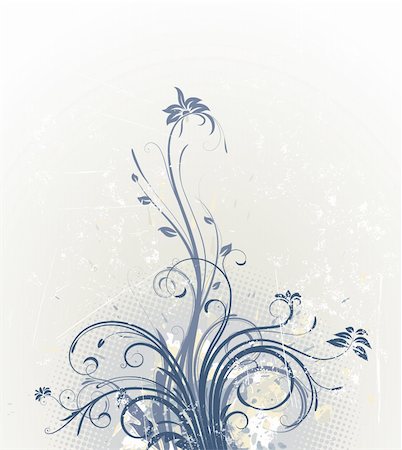 simsearch:400-04624081,k - Vector illustration of Grunge Floral Background Fotografie stock - Microstock e Abbonamento, Codice: 400-05155298