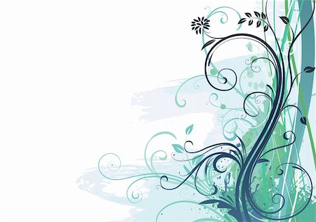 Illustration vectorielle de Grunge Floral Background Photographie de stock - Aubaine LD & Abonnement, Code: 400-05155292