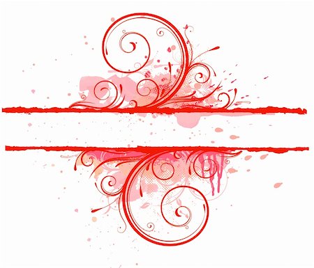 simsearch:400-04626284,k - Vector illustration of red Floral Decorative banner Stock Photo - Budget Royalty-Free & Subscription, Code: 400-05155499