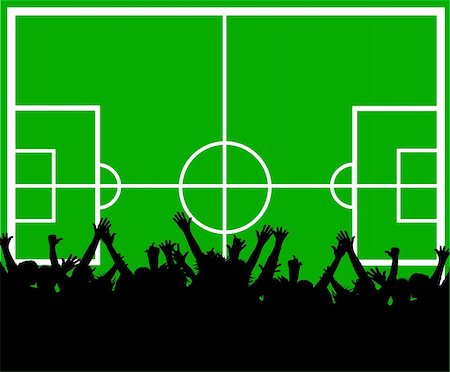 illustration of a soccer field and fans Stockbilder - Microstock & Abonnement, Bildnummer: 400-05155530