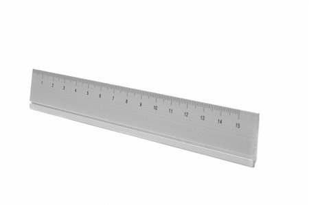 simsearch:400-05294430,k - 15 cm aluminium ruler isolated on white Fotografie stock - Microstock e Abbonamento, Codice: 400-05155594