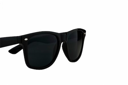 fashion accessories photos beach - vintage retro black sunglasses isolated on white Stock Photo - Budget Royalty-Free & Subscription, Code: 400-05155596