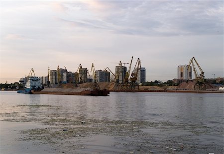 dmitrymik (artist) - The barge at polluted river in Moscow, Russia Stock Photo - Budget Royalty-Free & Subscription, Code: 400-05155640