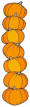 simsearch:400-04236863,k - Vertical line of pumpkins - vector illustration. Stock Photo - Budget Royalty-Free & Subscription, Code: 400-05155809