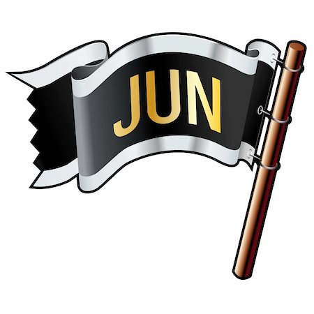 simsearch:400-04635024,k - June calendar month icon on black, silver, and gold vector flag good for use on websites, in print, or on promotional materials Photographie de stock - Aubaine LD & Abonnement, Code: 400-05156056