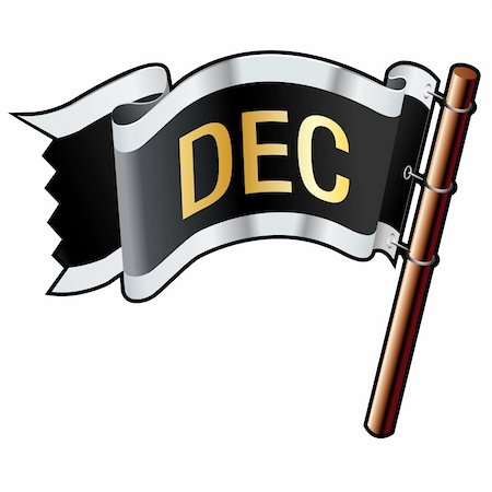 simsearch:400-04635024,k - December calendar month icon on black, silver, and gold vector flag good for use on websites, in print, or on promotional materials Photographie de stock - Aubaine LD & Abonnement, Code: 400-05156052