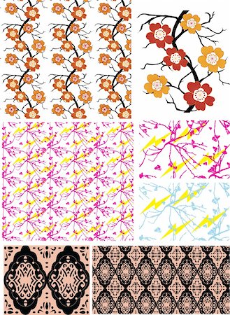 seamless fancy floral element wallpaper Stock Photo - Budget Royalty-Free & Subscription, Code: 400-05156094