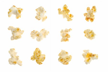 sweet and salty - Popped kernels of corn isolated over white background Stock Photo - Budget Royalty-Free & Subscription, Code: 400-05156141